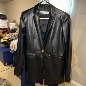 Black Zara pleather blazer